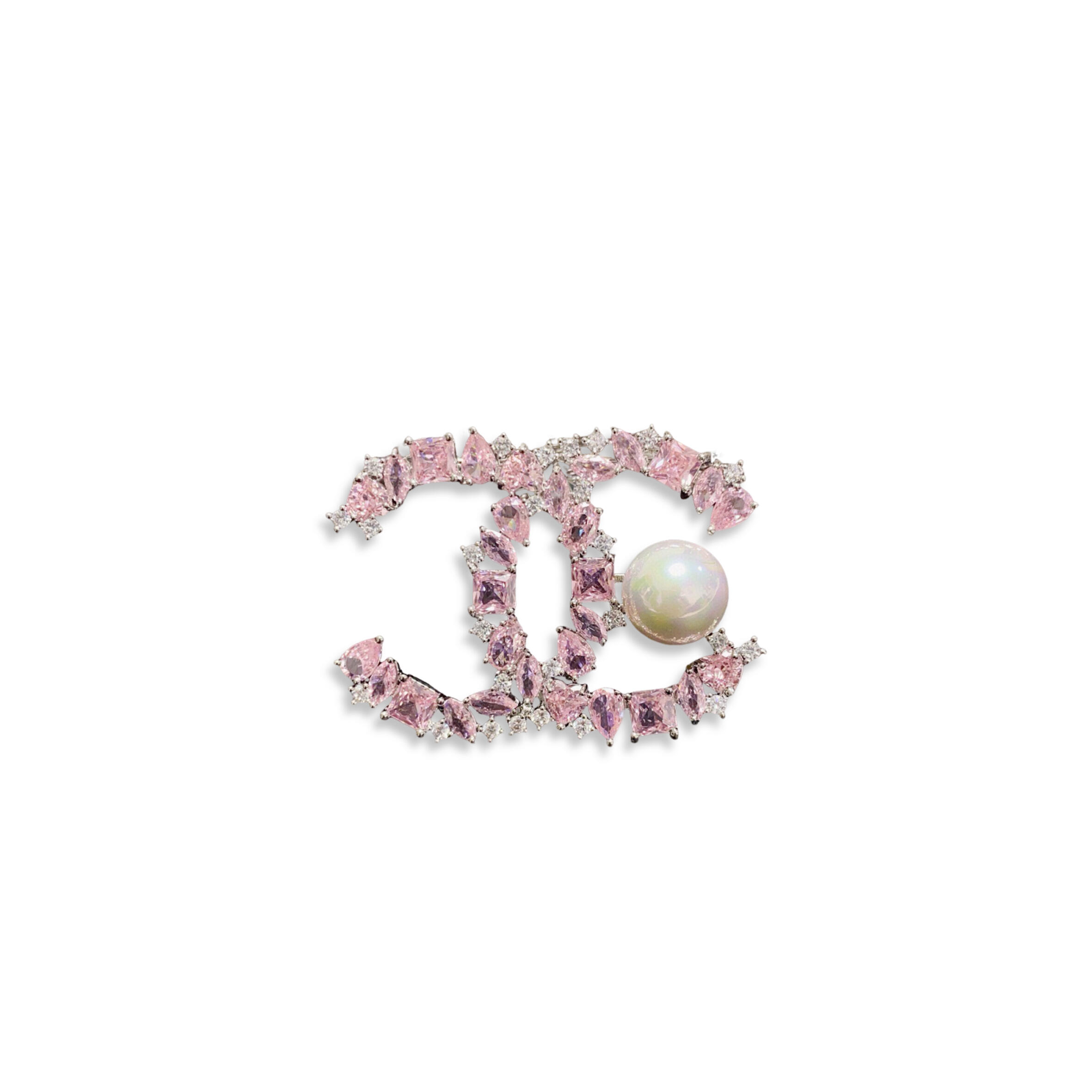 CHANEL CC PEARL PINK BROOCH 423422